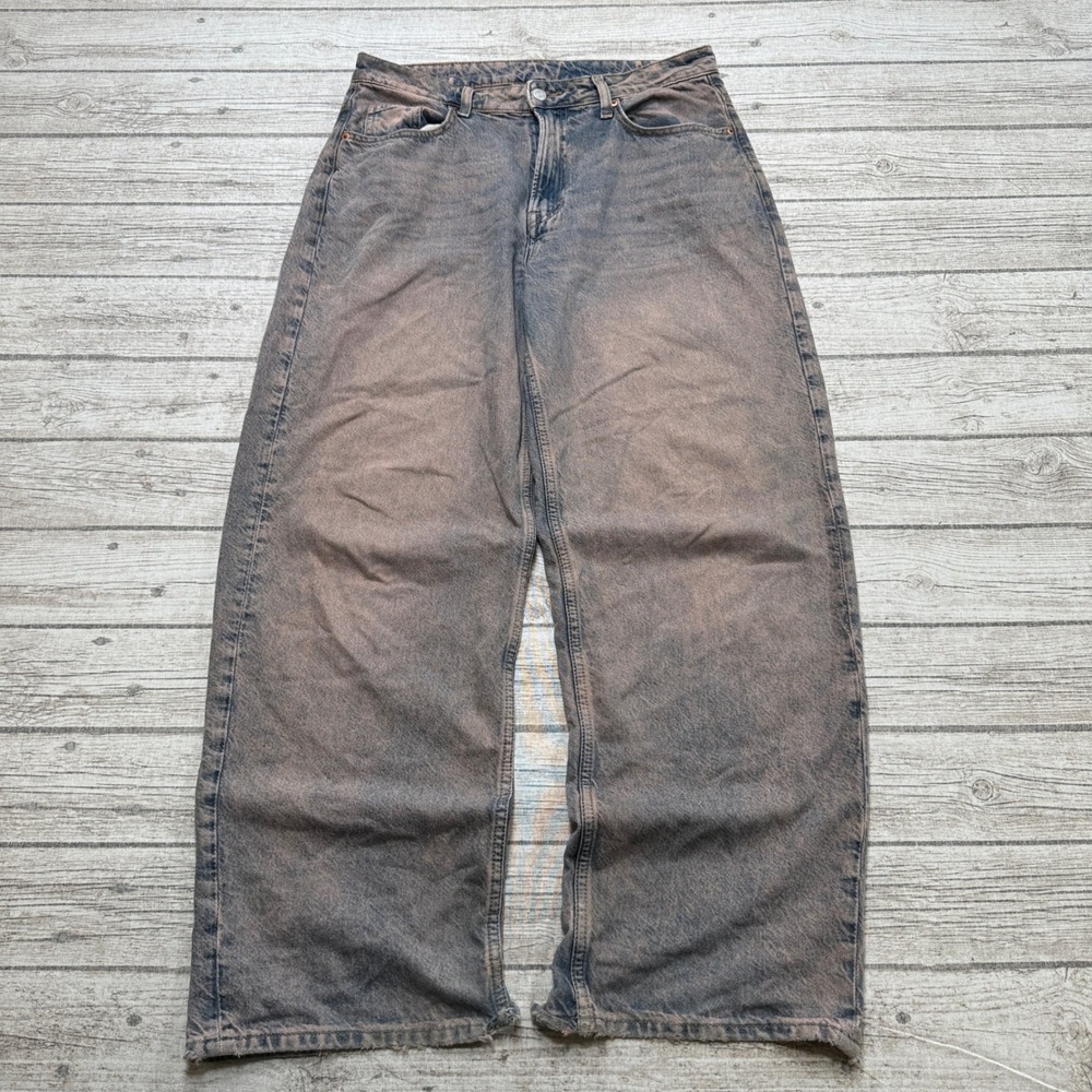 H&M Jeans Women's 10 Acid Wash Loose Fit High Waist Wide Leg Baggy Streetwear